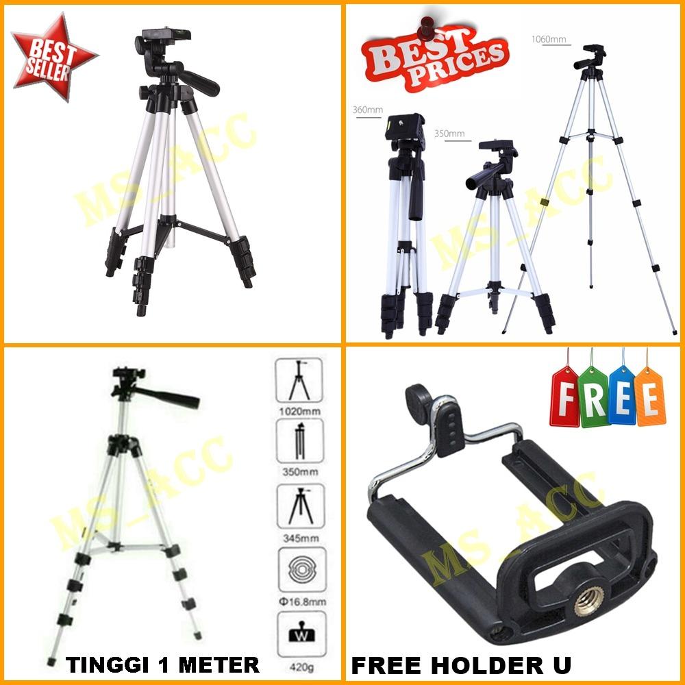 Universal Tripod Untuk Kamera & Handphone Free Holder U - Tinggi 1 Meter [ ms_acc ]